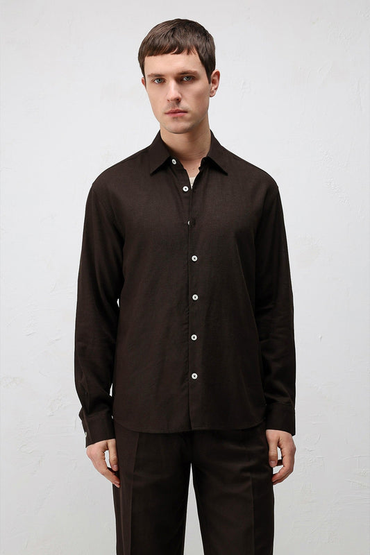 Men's Relaxed-Fit Shirt with Linen Blend
