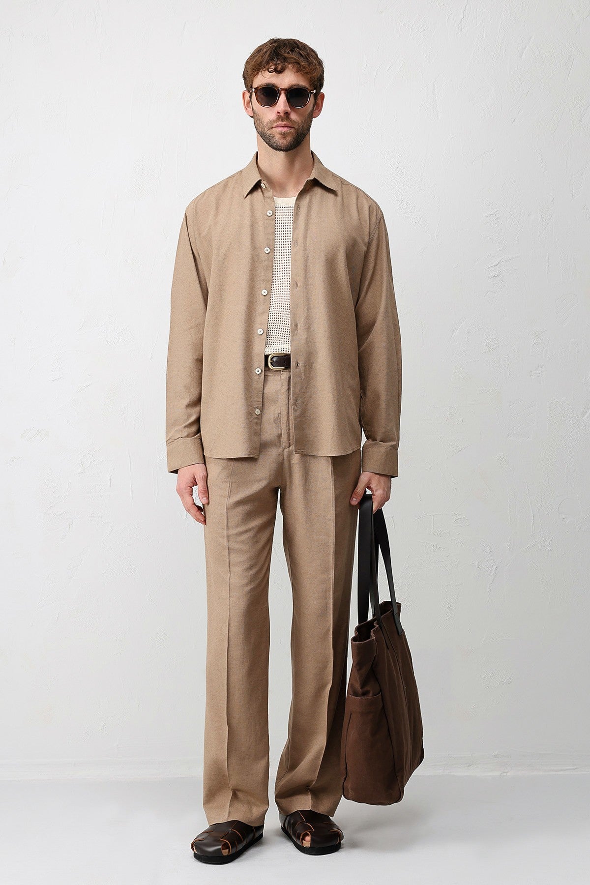 Men's Relaxed-Fit Shirt with Linen Blend