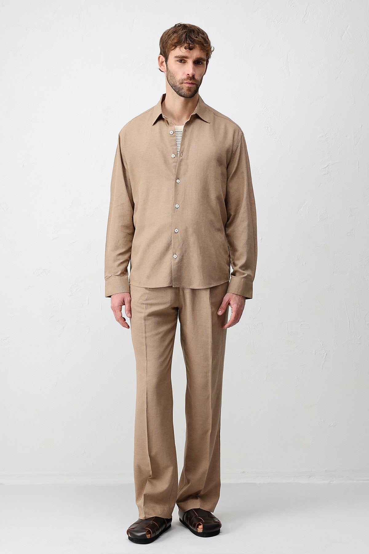 Men's Relaxed-Fit Shirt with Linen Blend