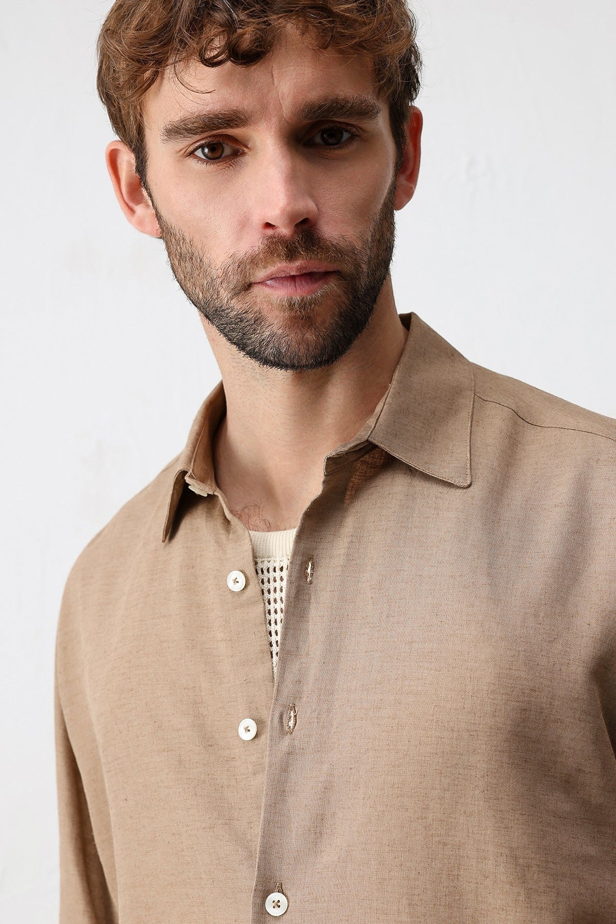 Men's Relaxed-Fit Shirt with Linen Blend
