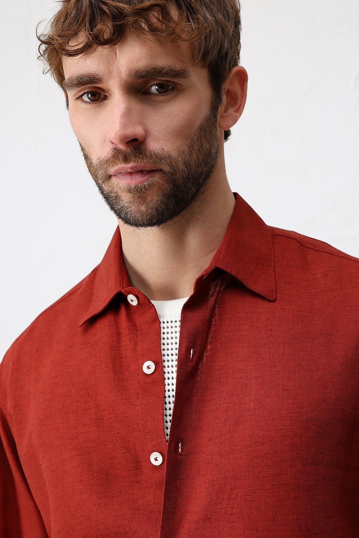 Men's Relaxed-Fit Shirt with Linen Blend