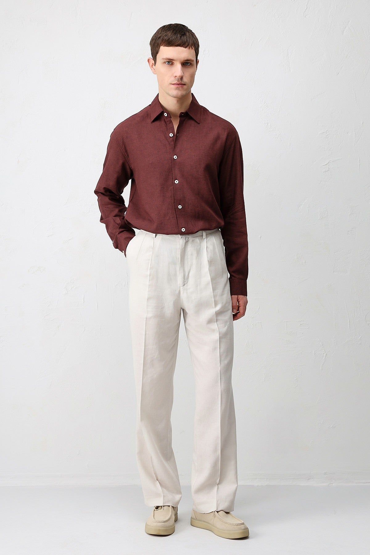 Men's Relaxed-Fit Shirt with Linen Blend