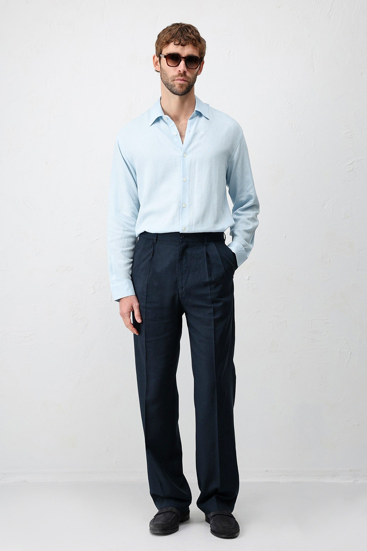 Men's Relaxed-Fit Shirt with Linen Blend
