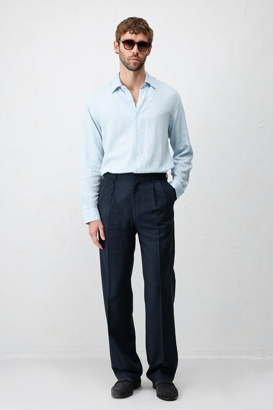 Men's Relaxed-Fit Shirt with Linen Blend