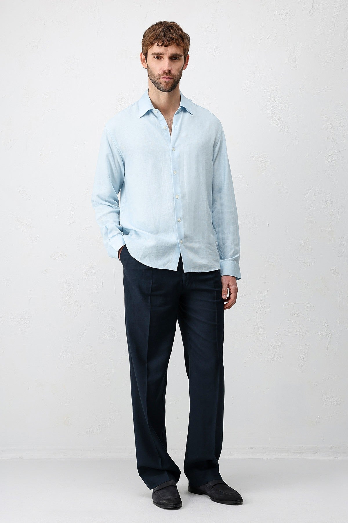 Men's Relaxed-Fit Shirt with Linen Blend
