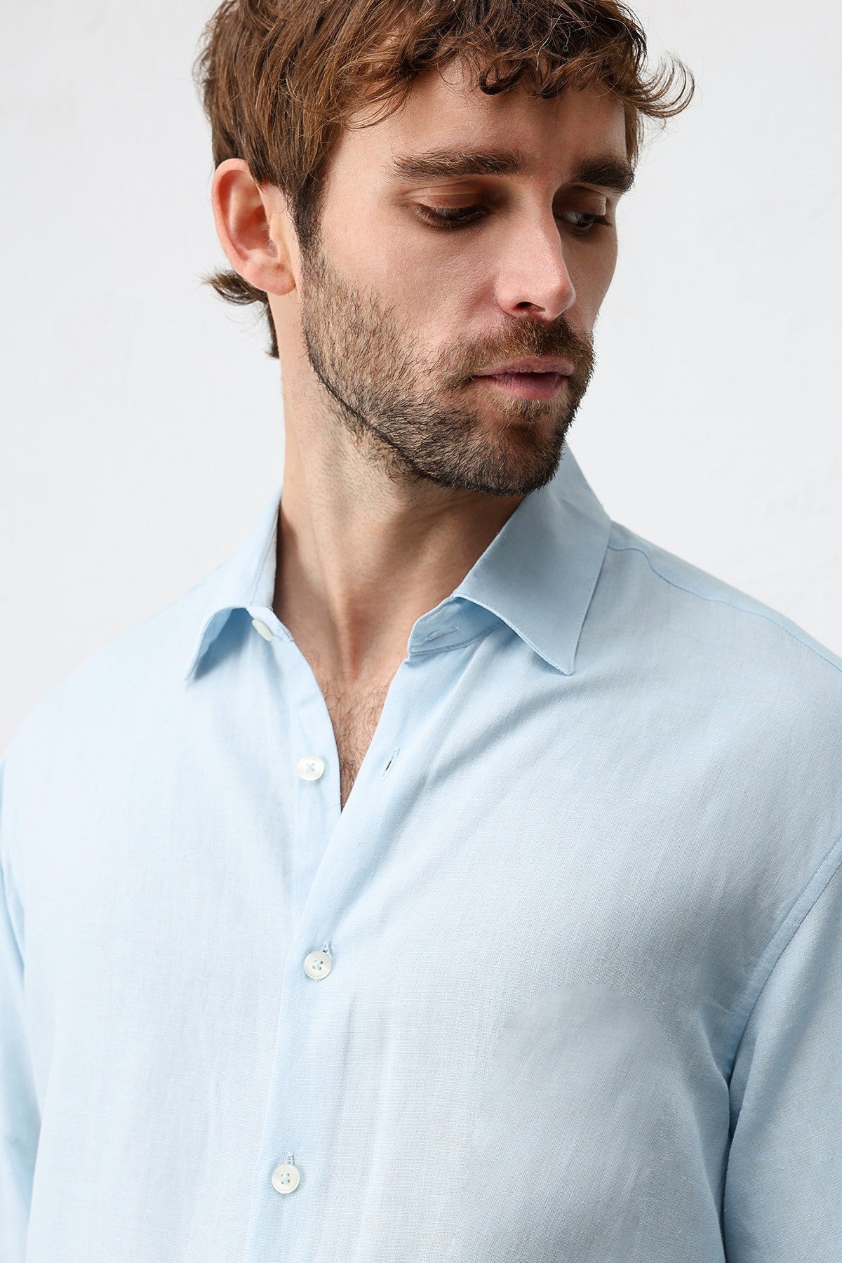 Men's Relaxed-Fit Shirt with Linen Blend
