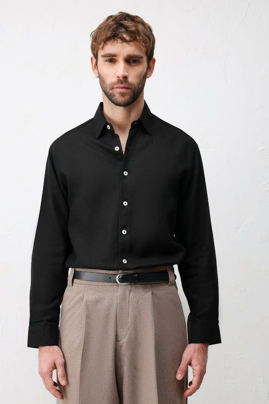 Men's Relaxed-Fit Shirt with Linen Blend