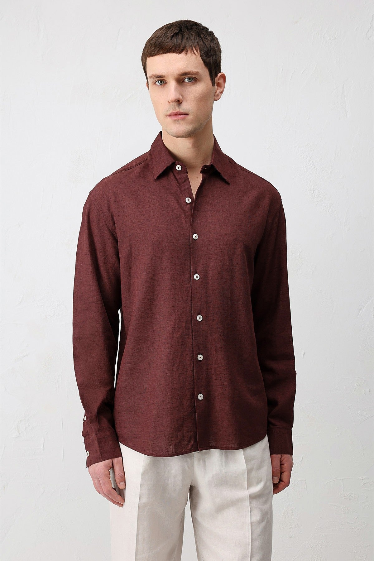 Men's Relaxed-Fit Shirt with Linen Blend