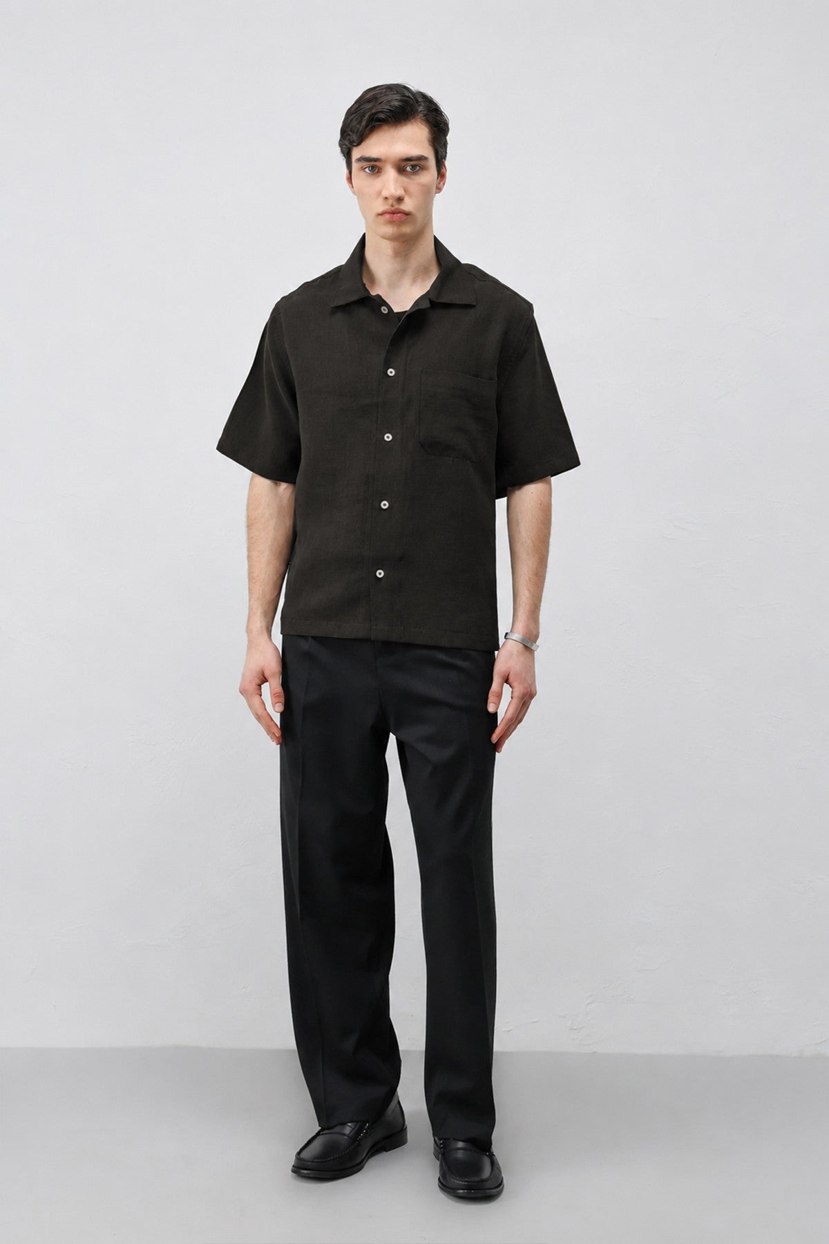Men's Short-Sleeve Shirt with Lyocell Blend