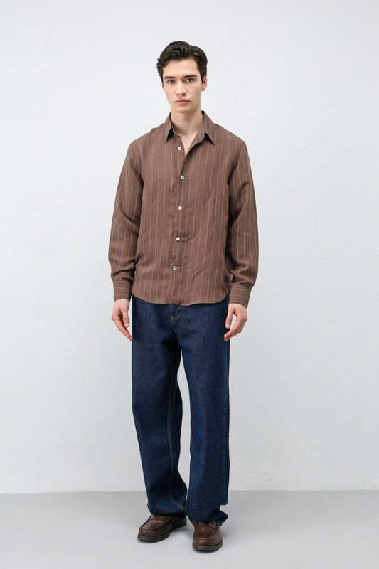 Antioch Men's Striped Shirt with Modal Blend