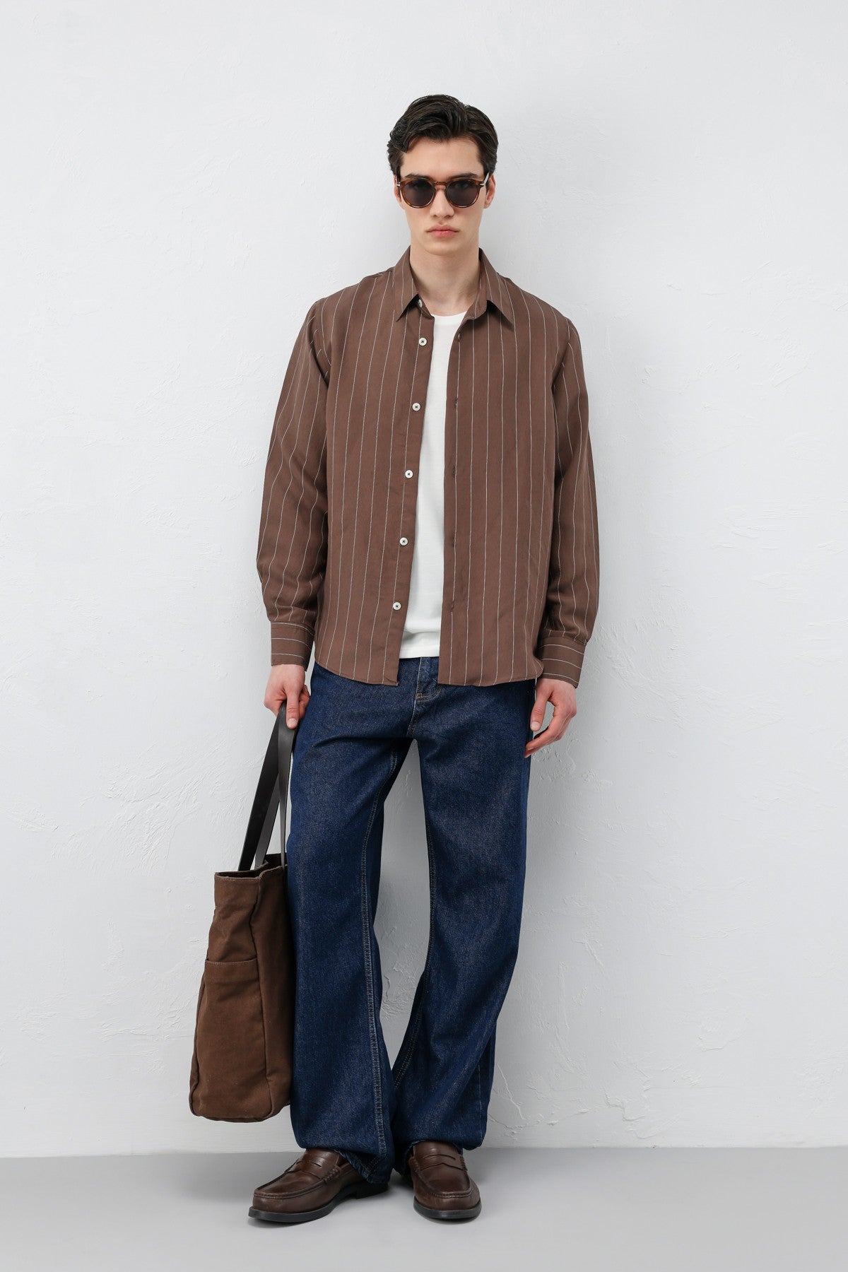 Antioch Men's Striped Shirt with Modal Blend