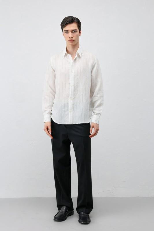 Antioch Men's Striped Shirt with Modal Blend
