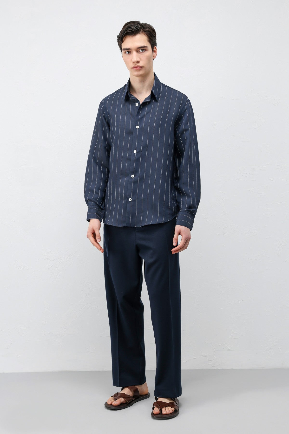 Men's Striped Shirt with Modal Blend