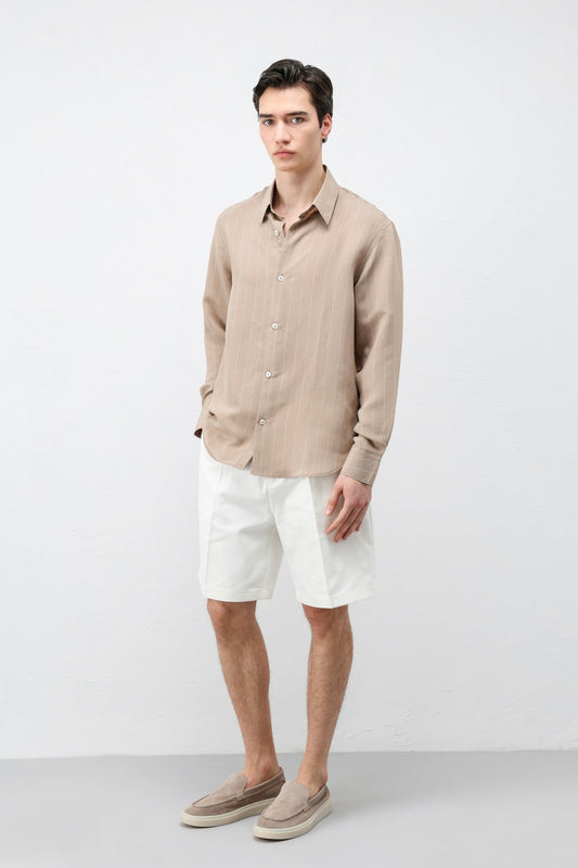 Antioch Men's Striped Shirt with Modal Blend
