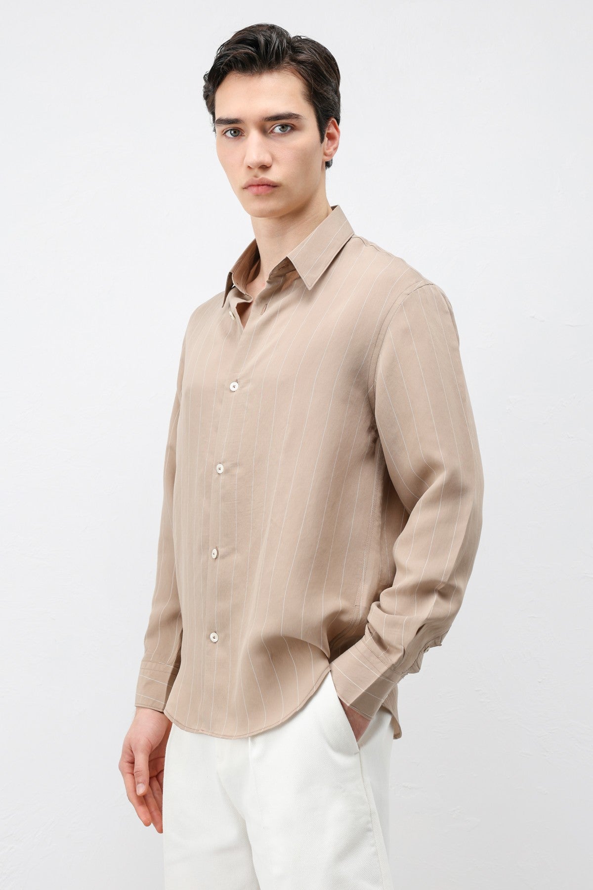 Antioch Men's Striped Shirt with Modal Blend