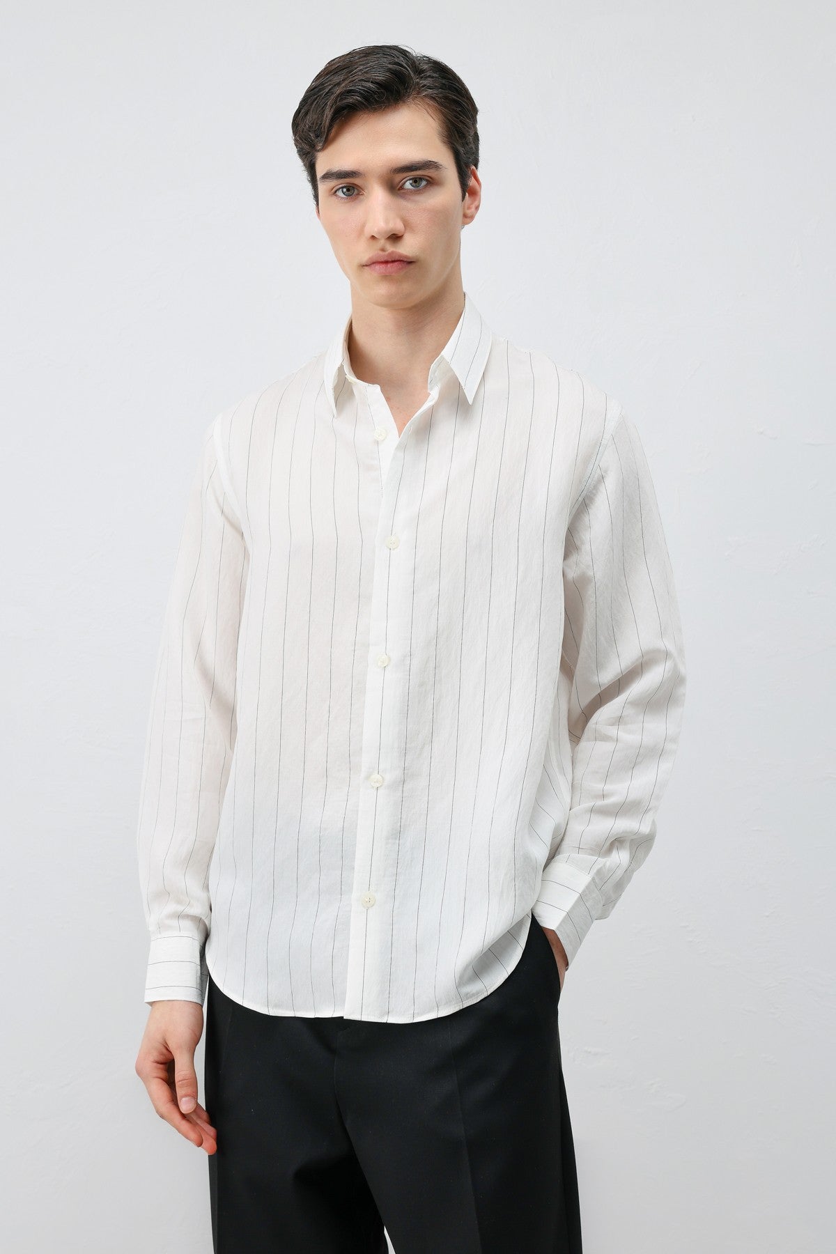 Antioch Men's Striped Shirt with Modal Blend