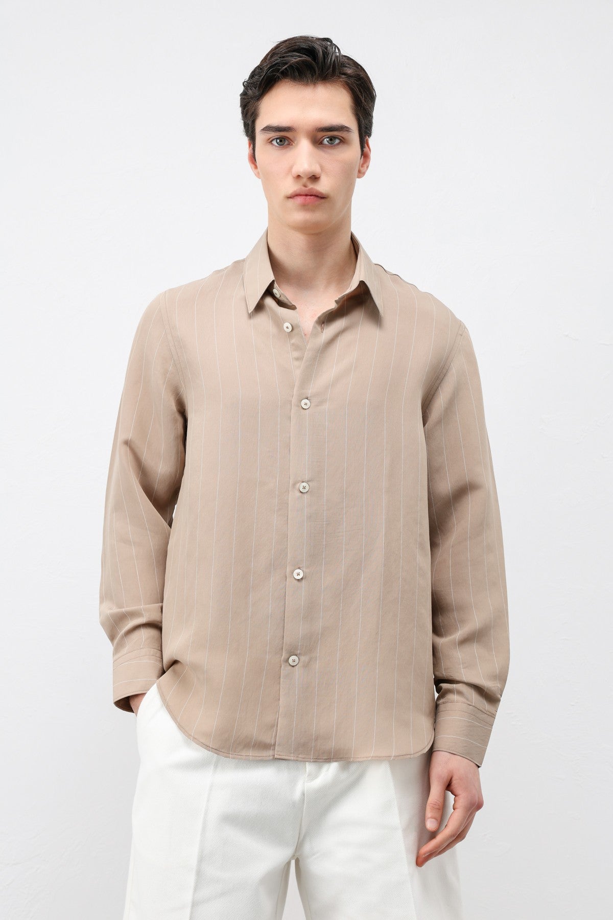 Antioch Men's Striped Shirt with Modal Blend