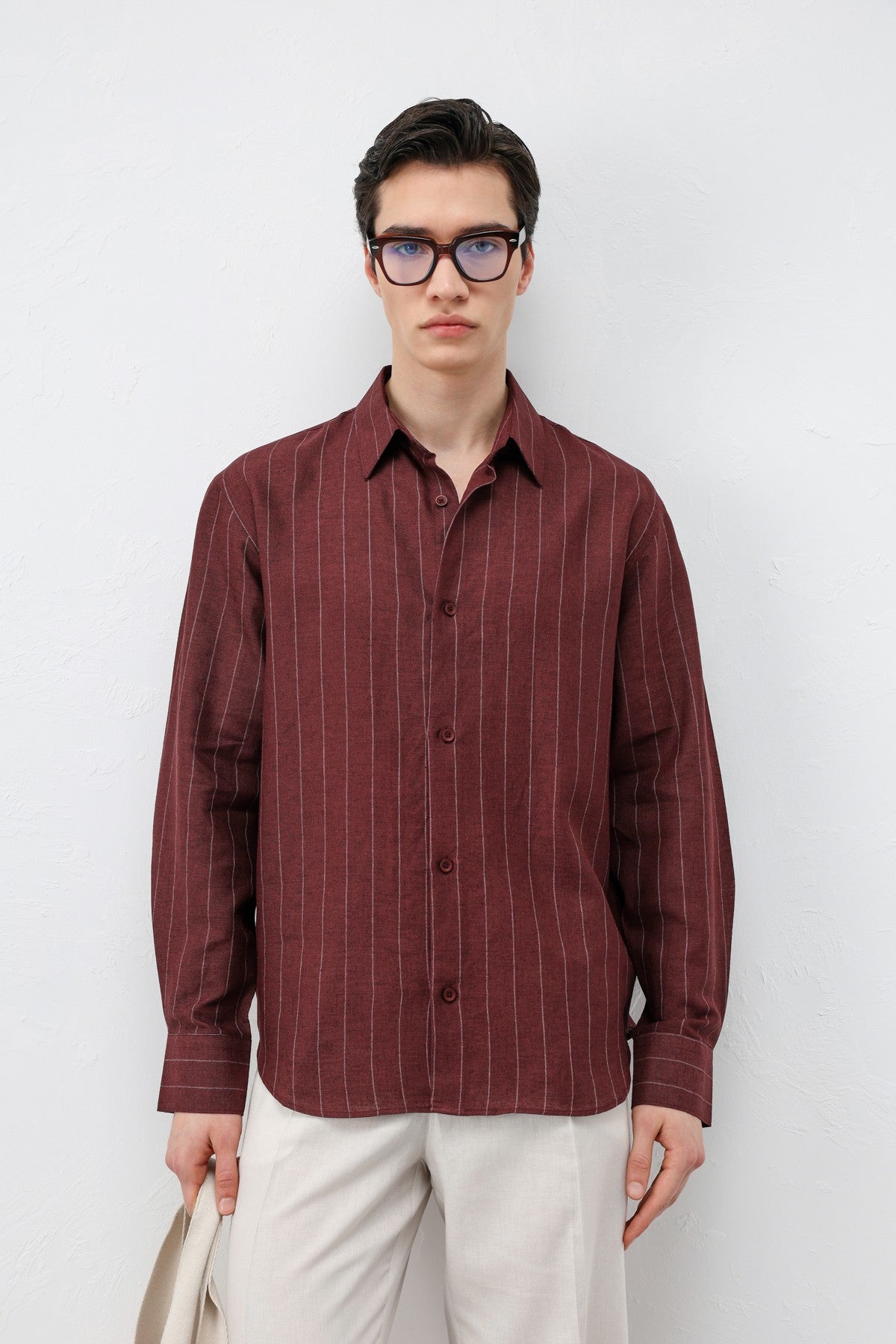 Antioch Men's Striped Shirt with Linen Blend