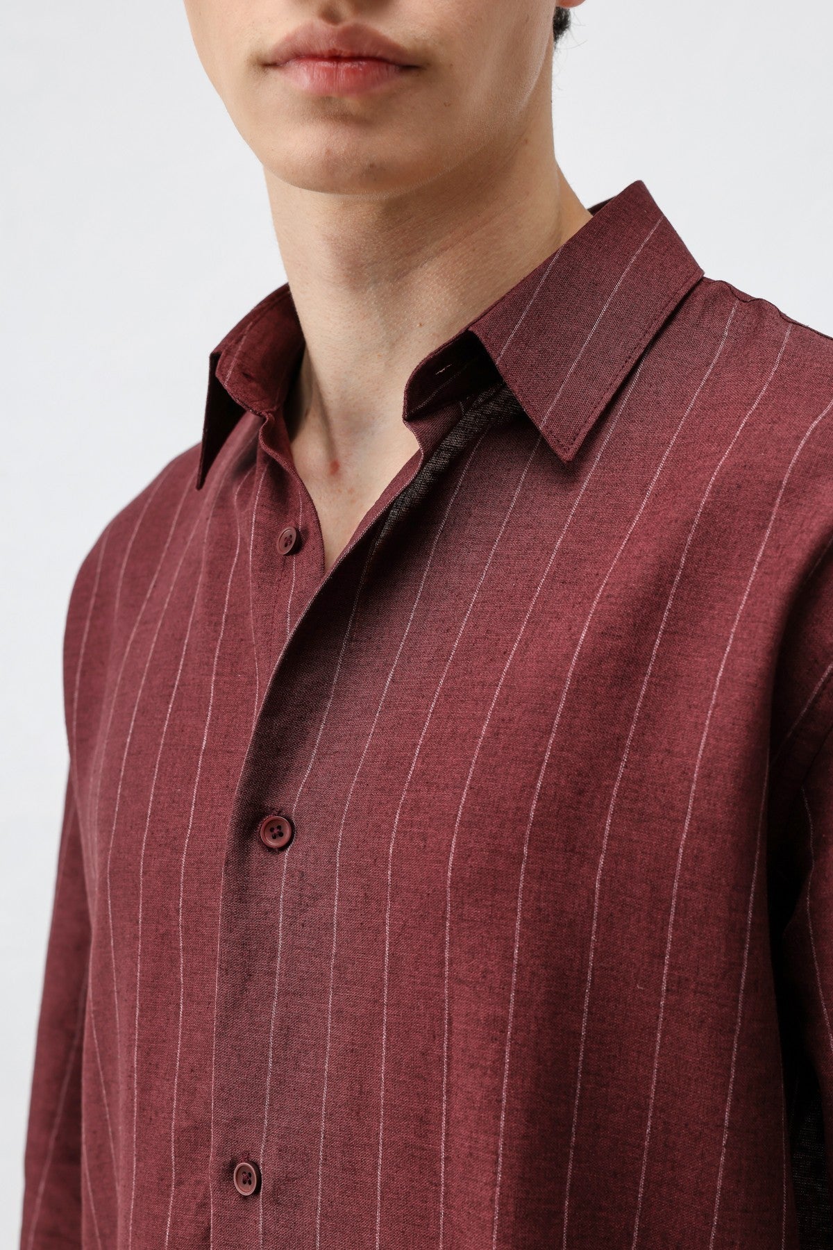 Antioch Men's Striped Shirt with Linen Blend