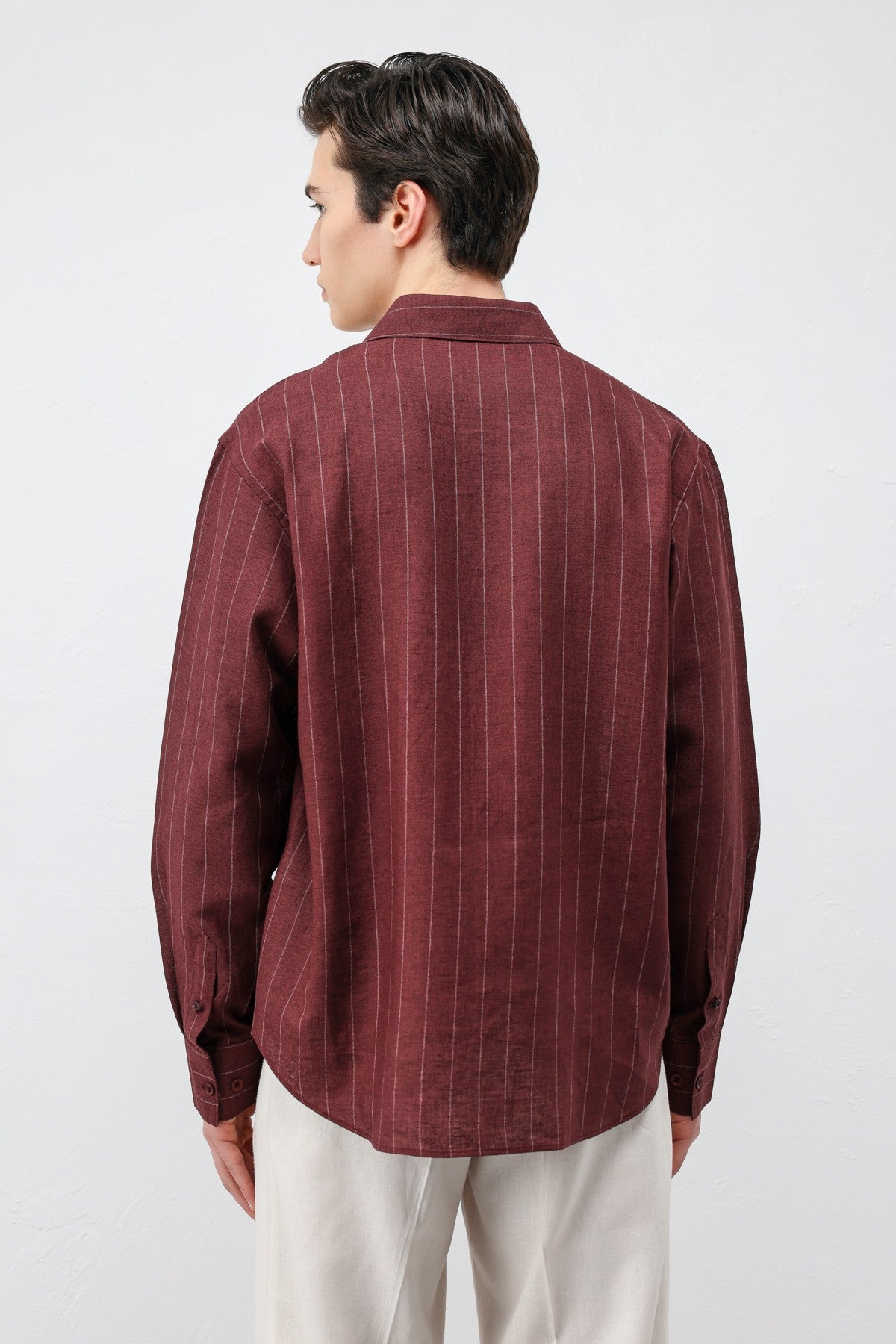 Antioch Men's Striped Shirt with Linen Blend