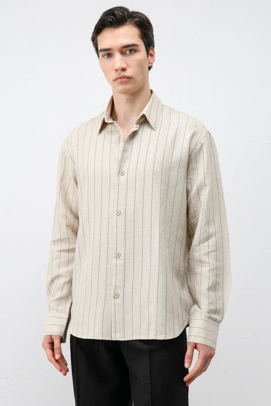 Antioch Men's Striped Shirt with Linen Blend
