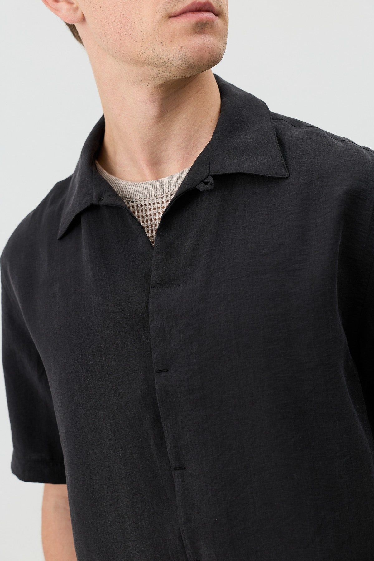 Antioch Lyocell-Blend Hidden-Button Men's Shirt