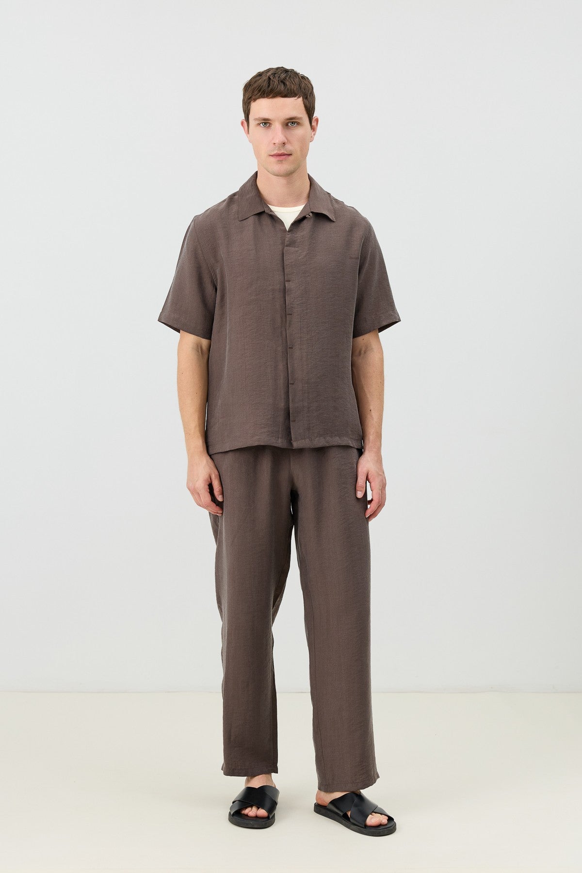 Antioch Lyocell-Blend Hidden-Button Men's Shirt