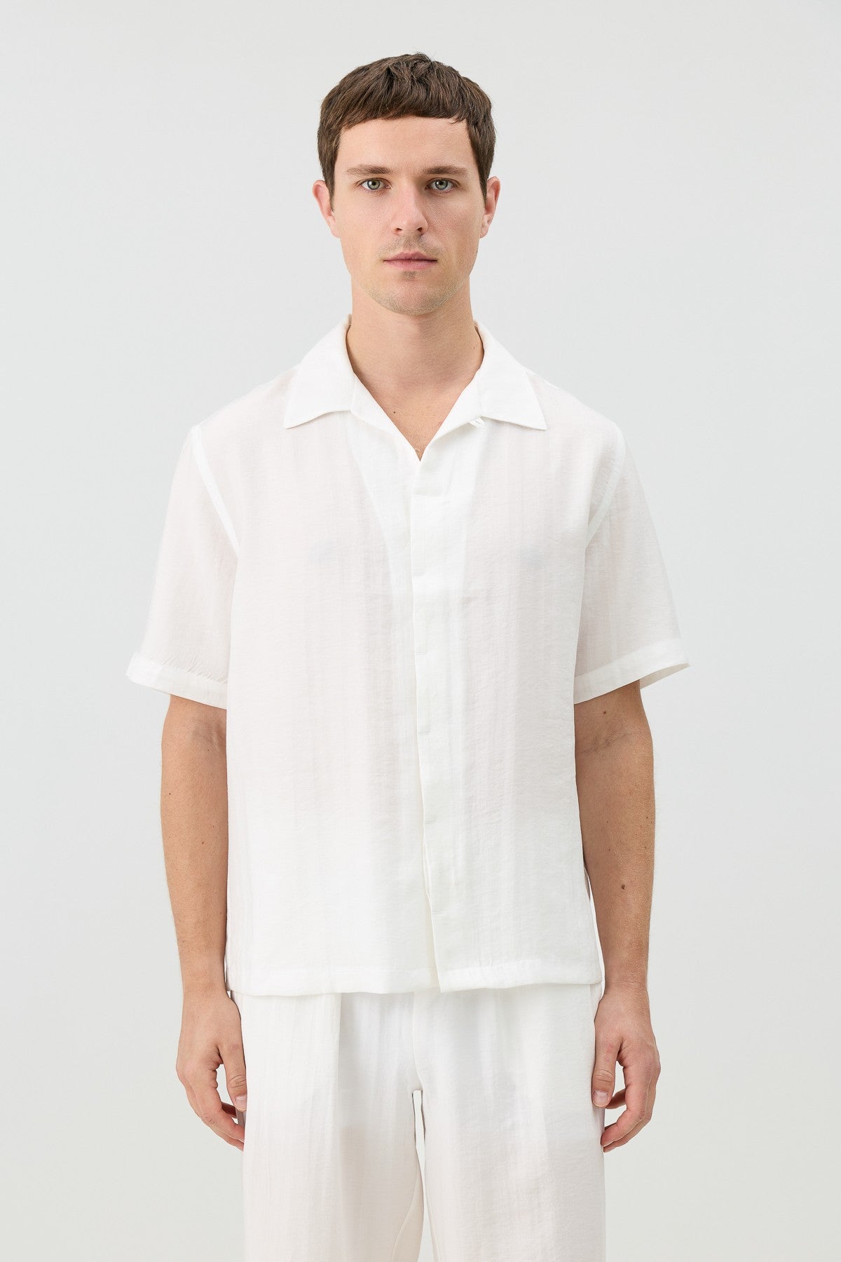 Antioch Lyocell-Blend Hidden-Button Men's Shirt