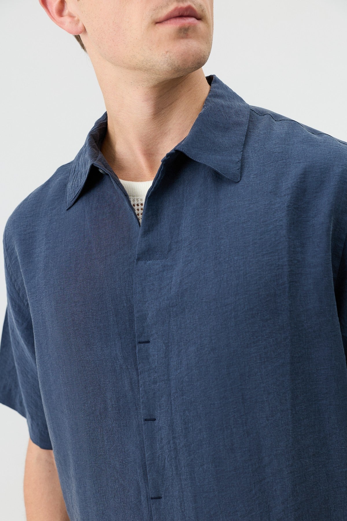 Antioch Lyocell-Blend Hidden-Button Men's Shirt