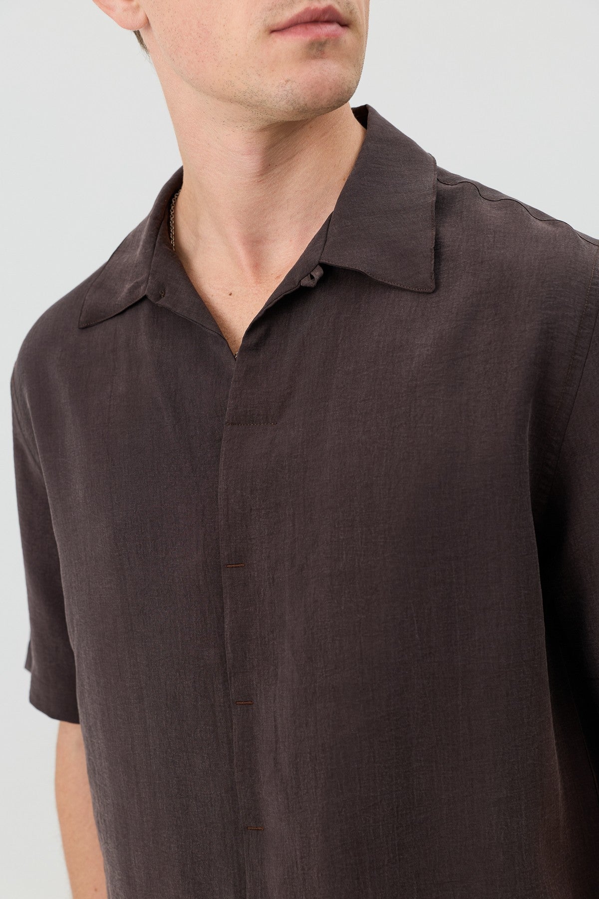 Antioch Lyocell-Blend Hidden-Button Men's Shirt