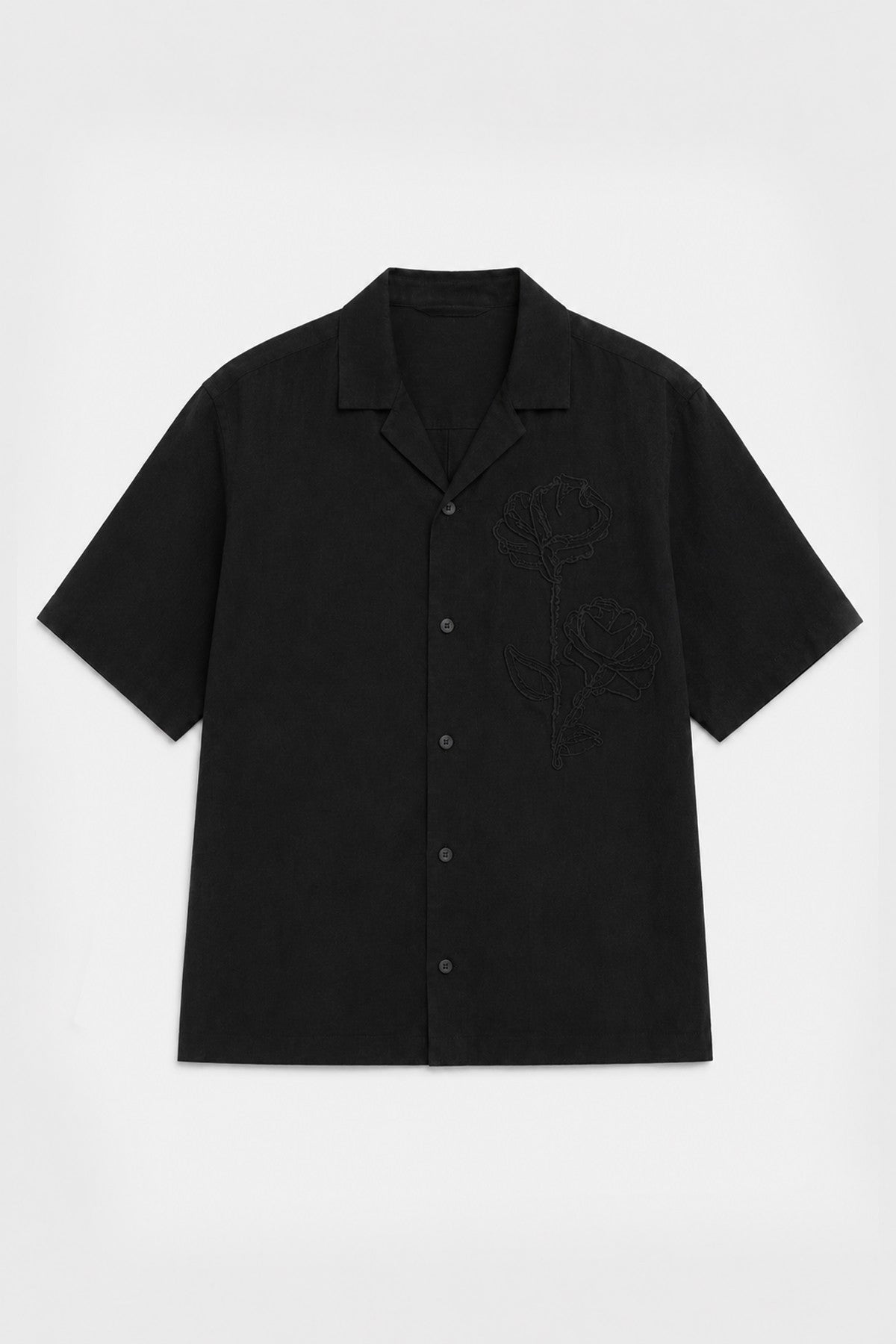 Men's Embroidered Shirt with Linen Blend