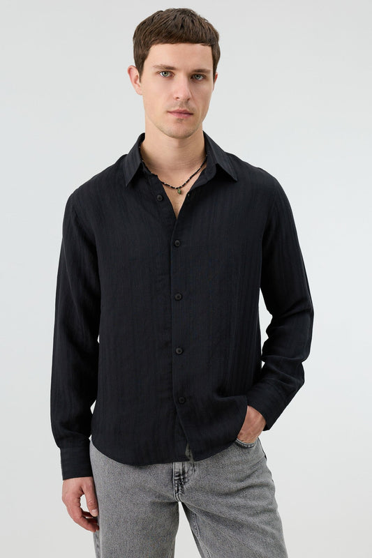 Men's Striped Shirt with Modal Blend
