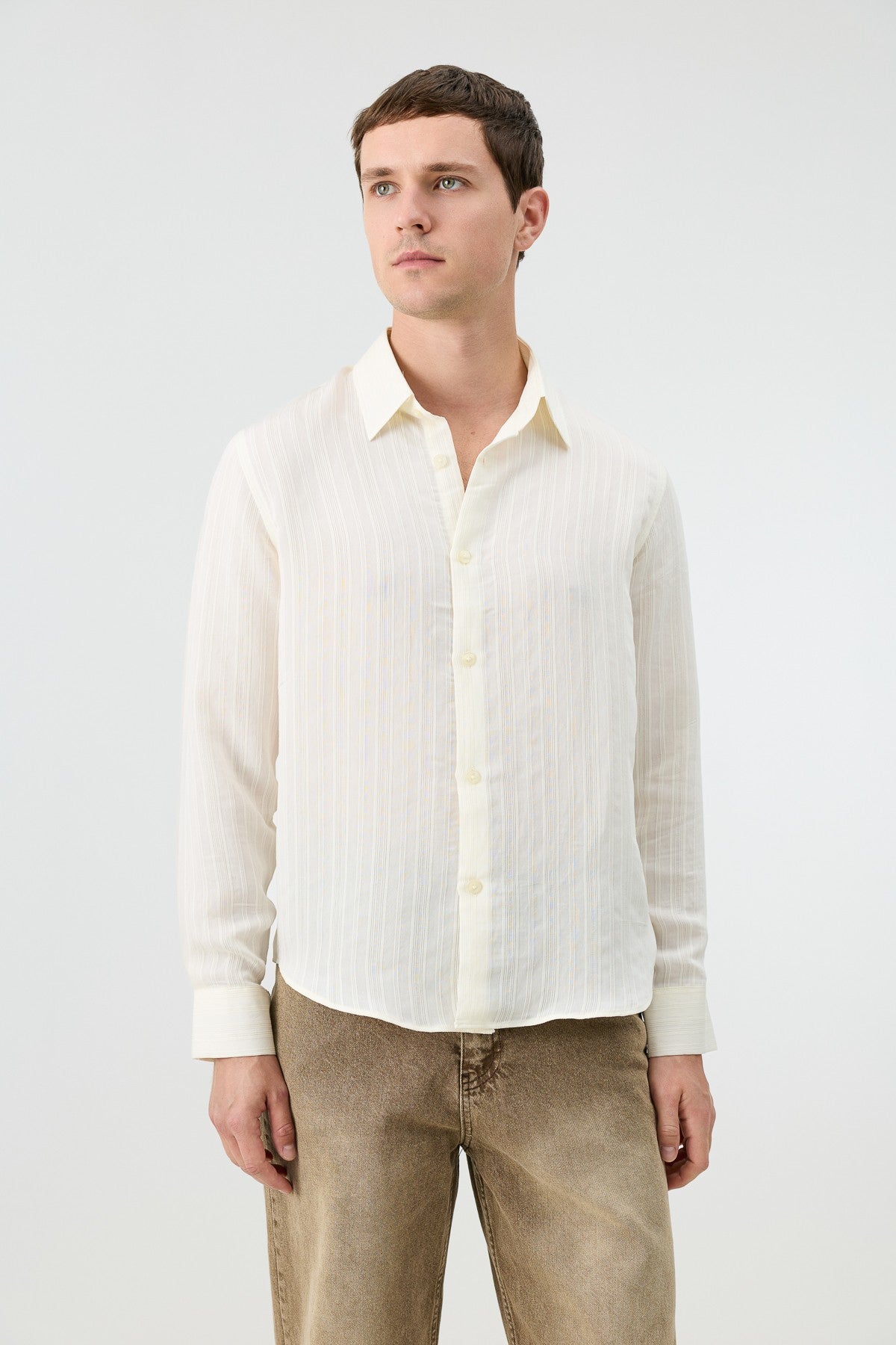 Men's Striped Shirt with Modal Blend