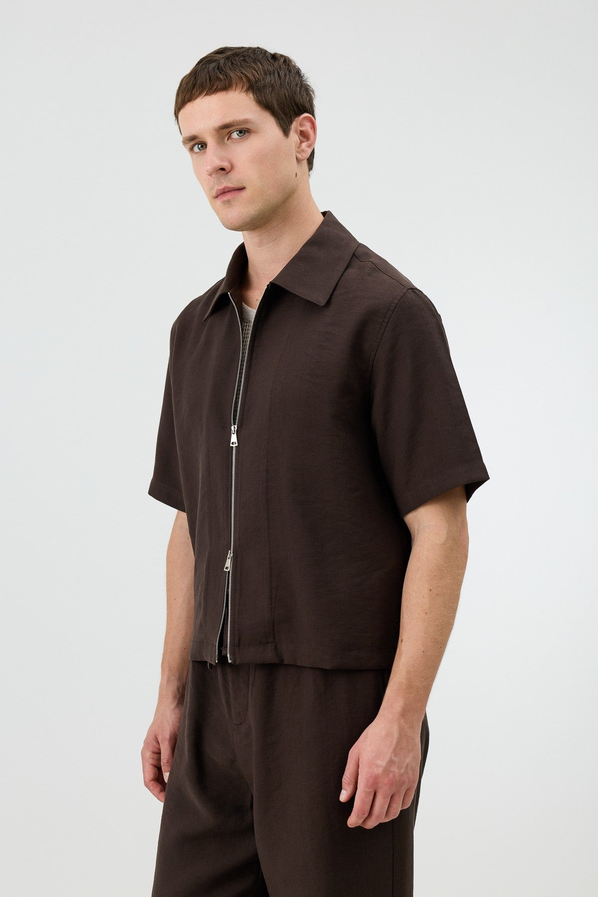 Antioch Men's Shirt with Zipper and Lyocell Blend