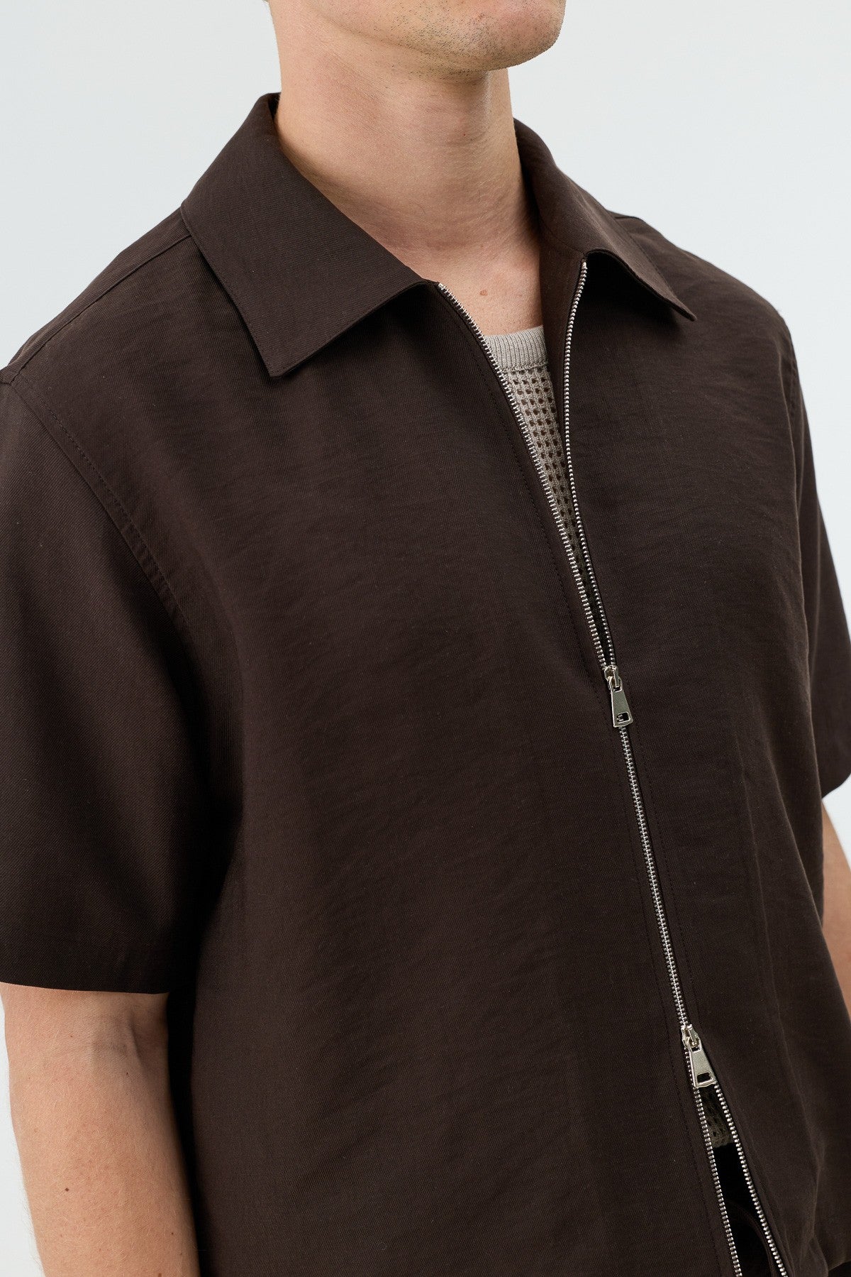 Antioch Men's Shirt with Zipper and Lyocell Blend