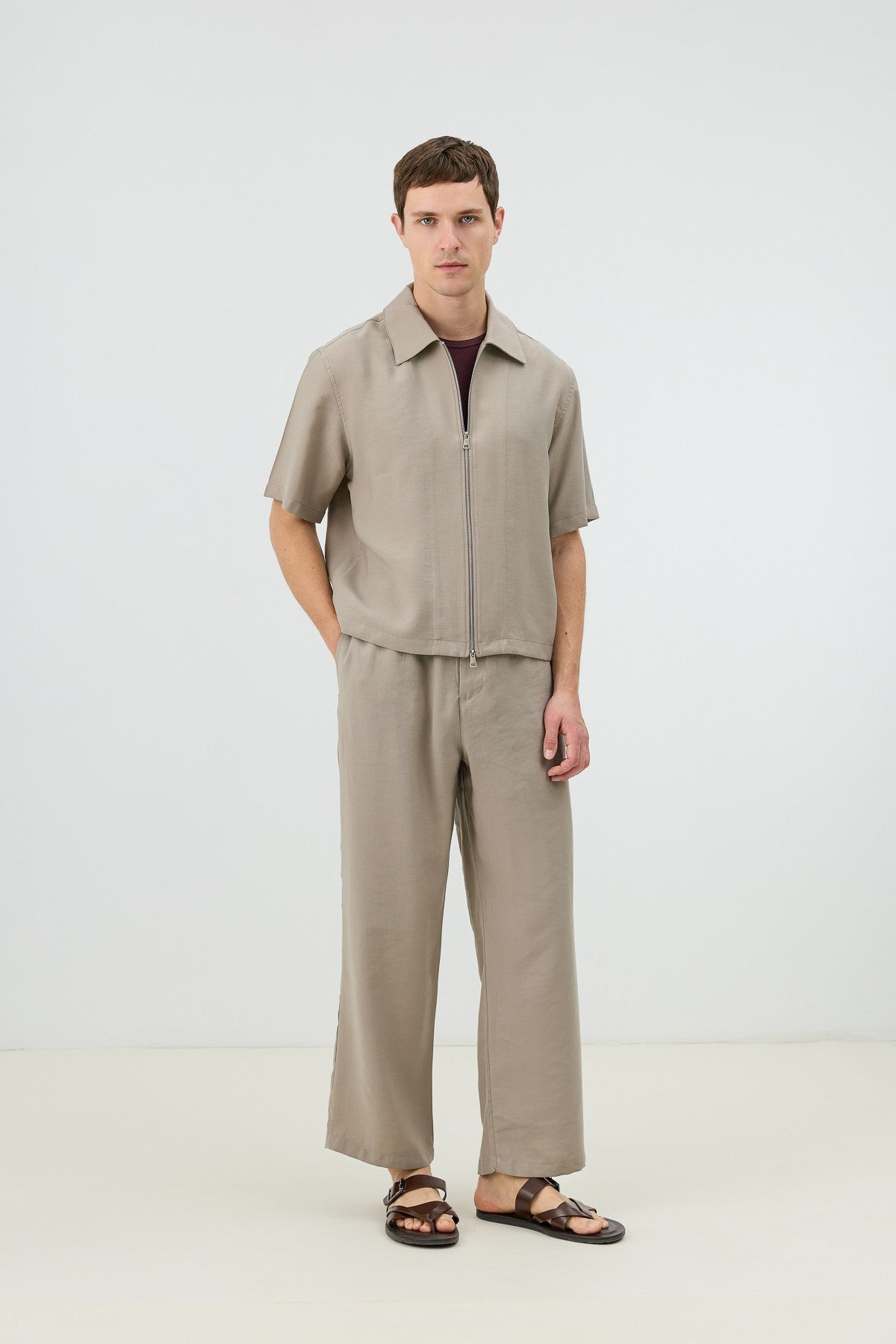 Antioch Men's Shirt with Zipper and Lyocell Blend