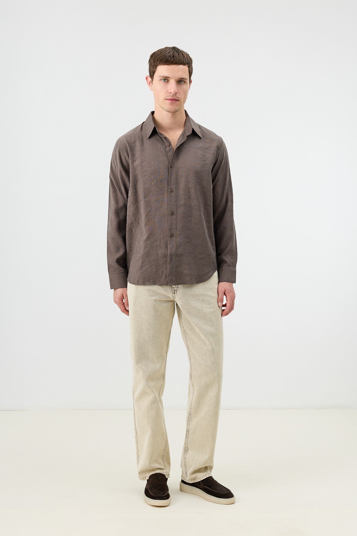 Antioch Men's Patterned Shirt with Modal Blend