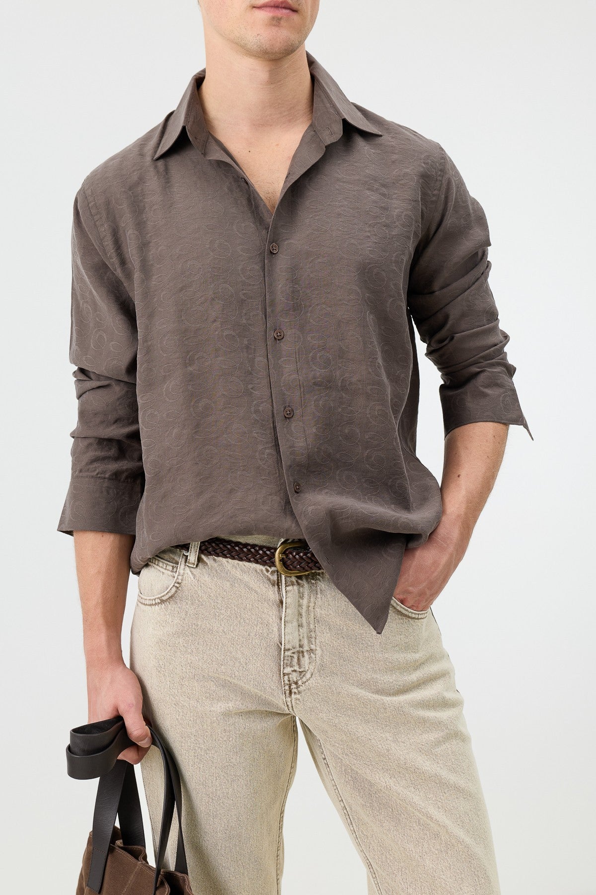 Antioch Men's Patterned Shirt with Modal Blend