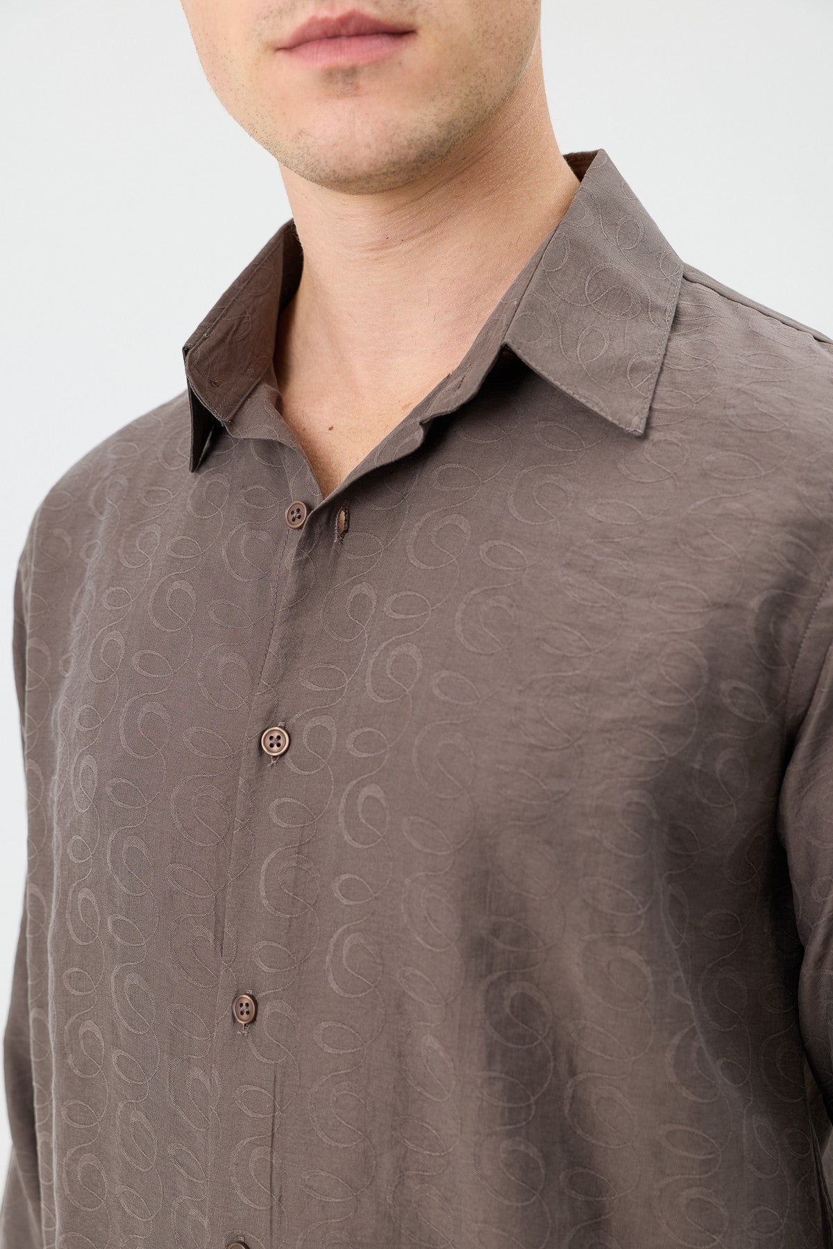 Antioch Men's Patterned Shirt with Modal Blend