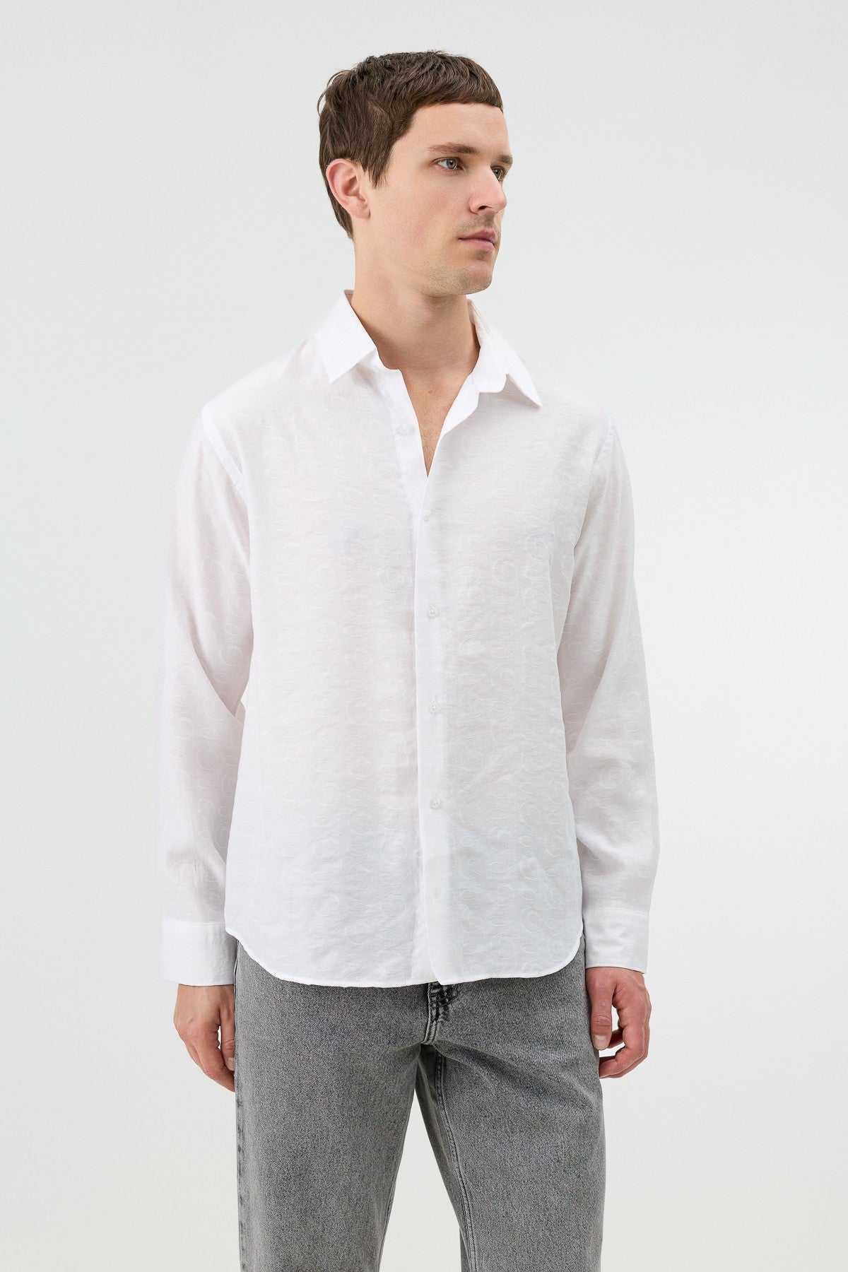Antioch Men's Patterned Shirt with Modal Blend