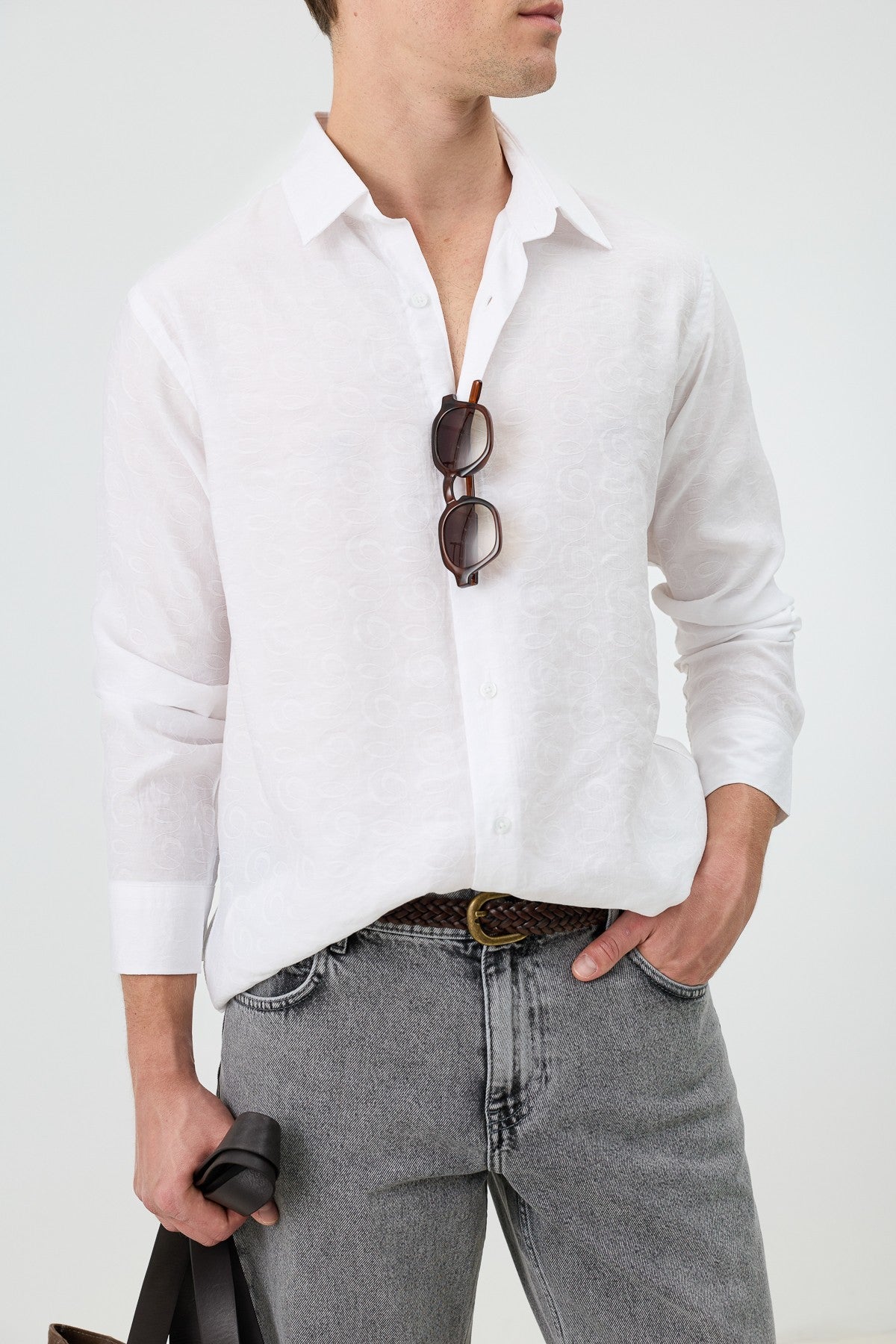 Antioch Men's Patterned Shirt with Modal Blend