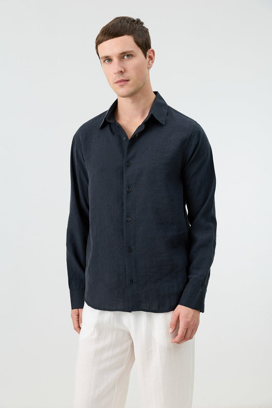 Antioch Men's Patterned Shirt with Modal Blend