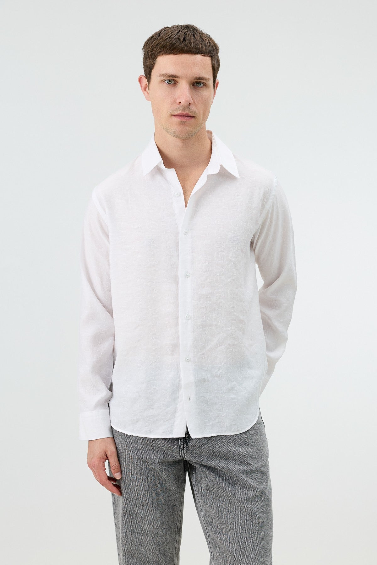 Antioch Men's Patterned Shirt with Modal Blend