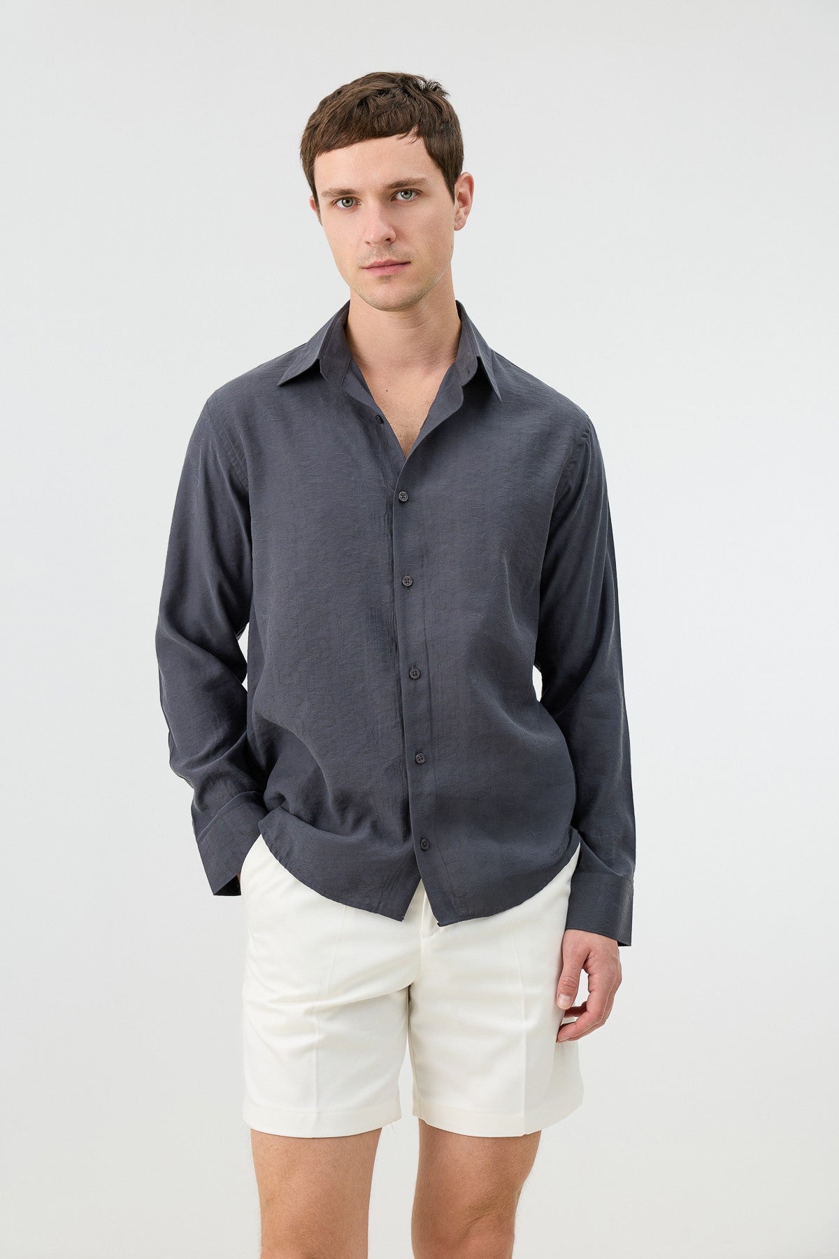 Antioch Men's Patterned Shirt with Modal Blend
