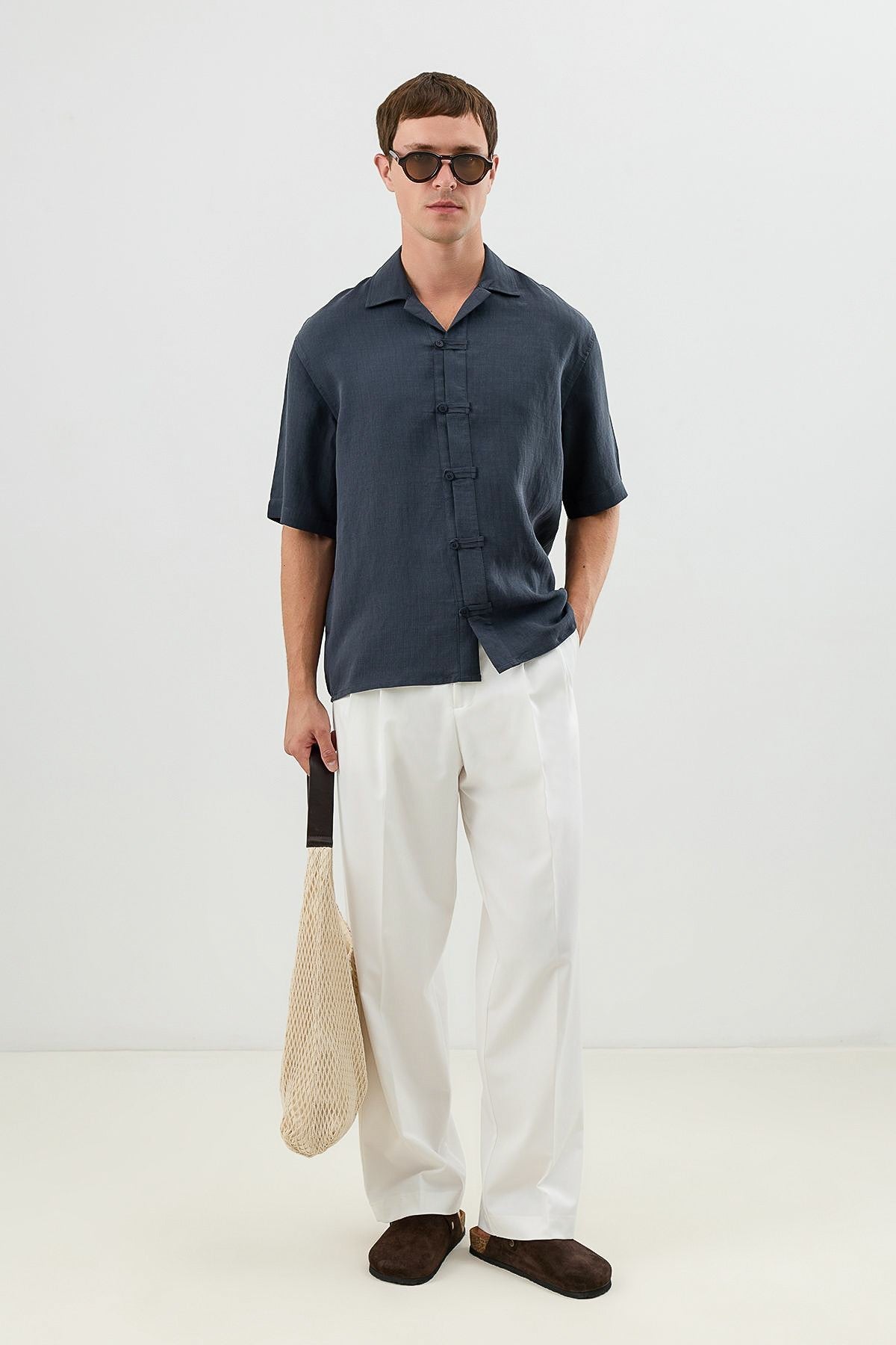 Patterned Lyocell Men's Relaxed-Fit Shirt