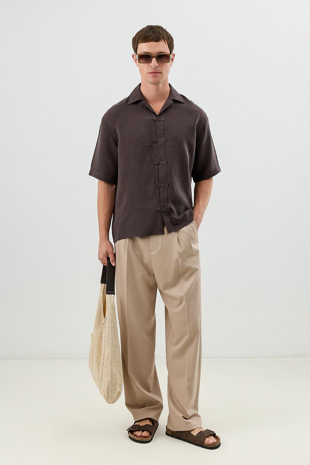 Patterned Lyocell Men's Relaxed-Fit Shirt