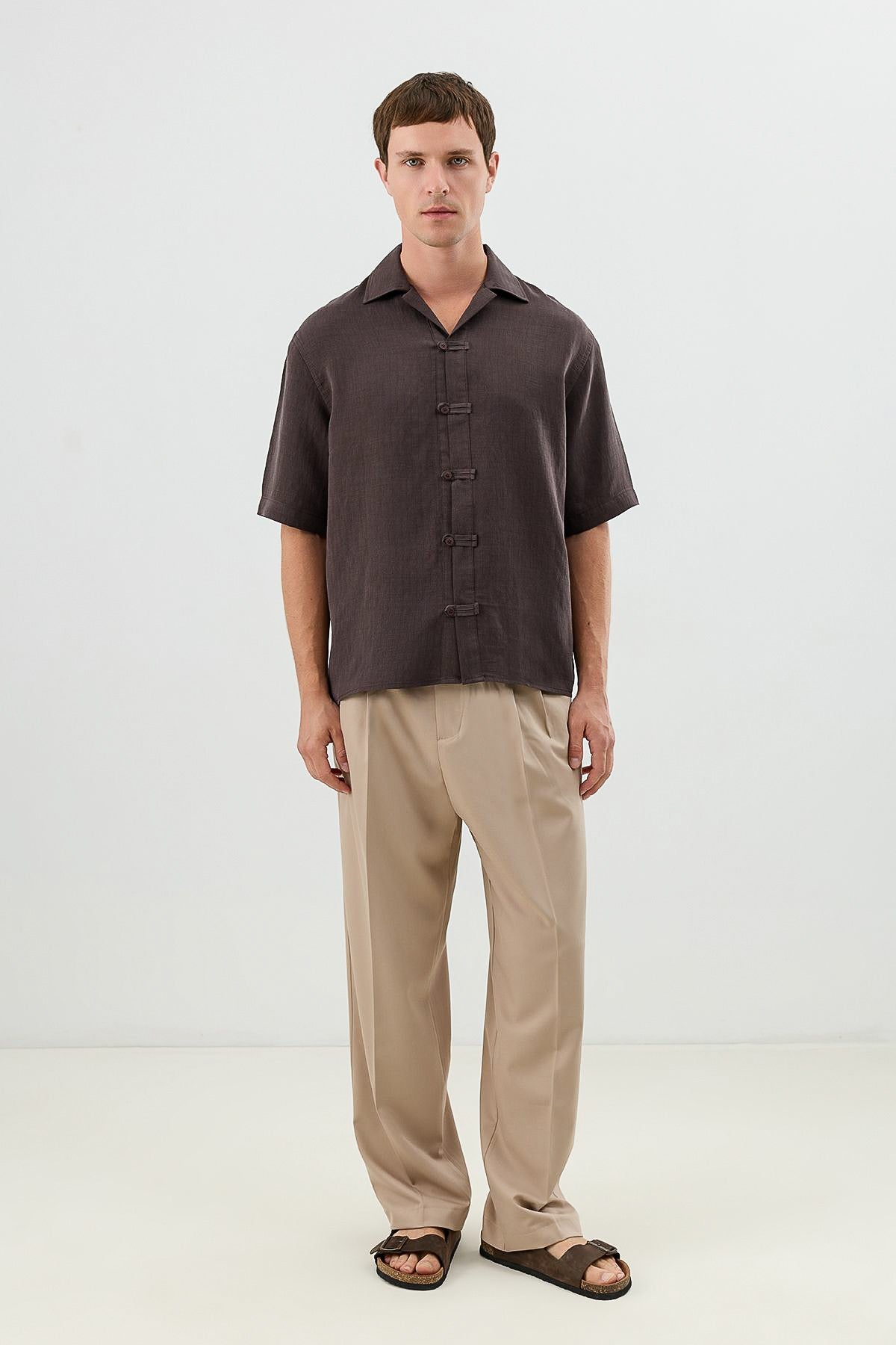 Patterned Lyocell Men's Relaxed-Fit Shirt
