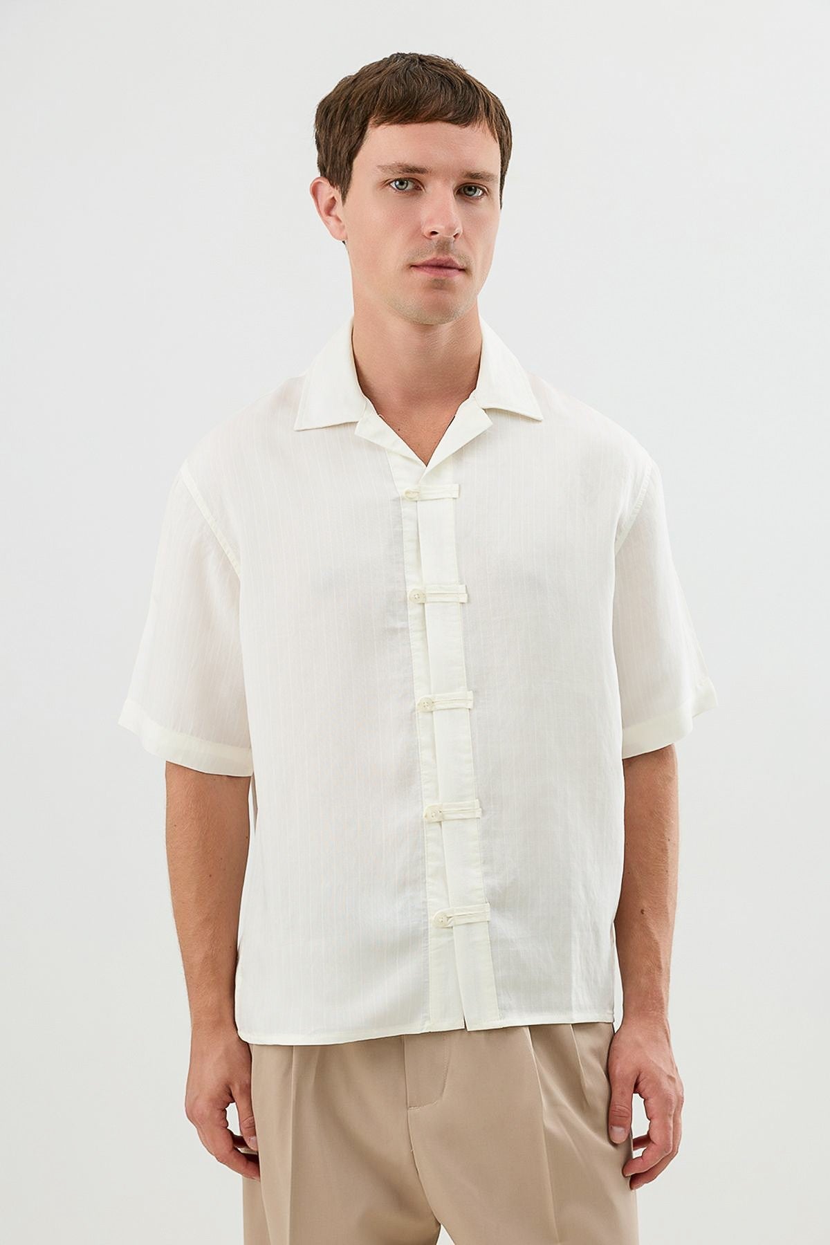 Patterned Lyocell Men's Relaxed-Fit Shirt