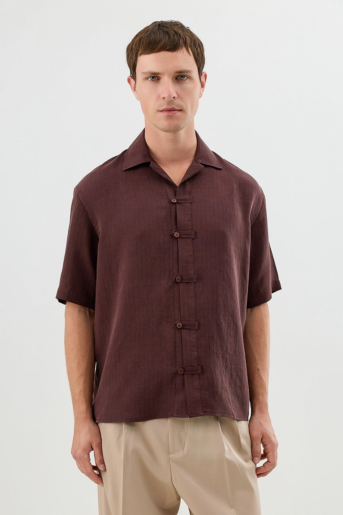 Patterned Lyocell Men's Relaxed-Fit Shirt