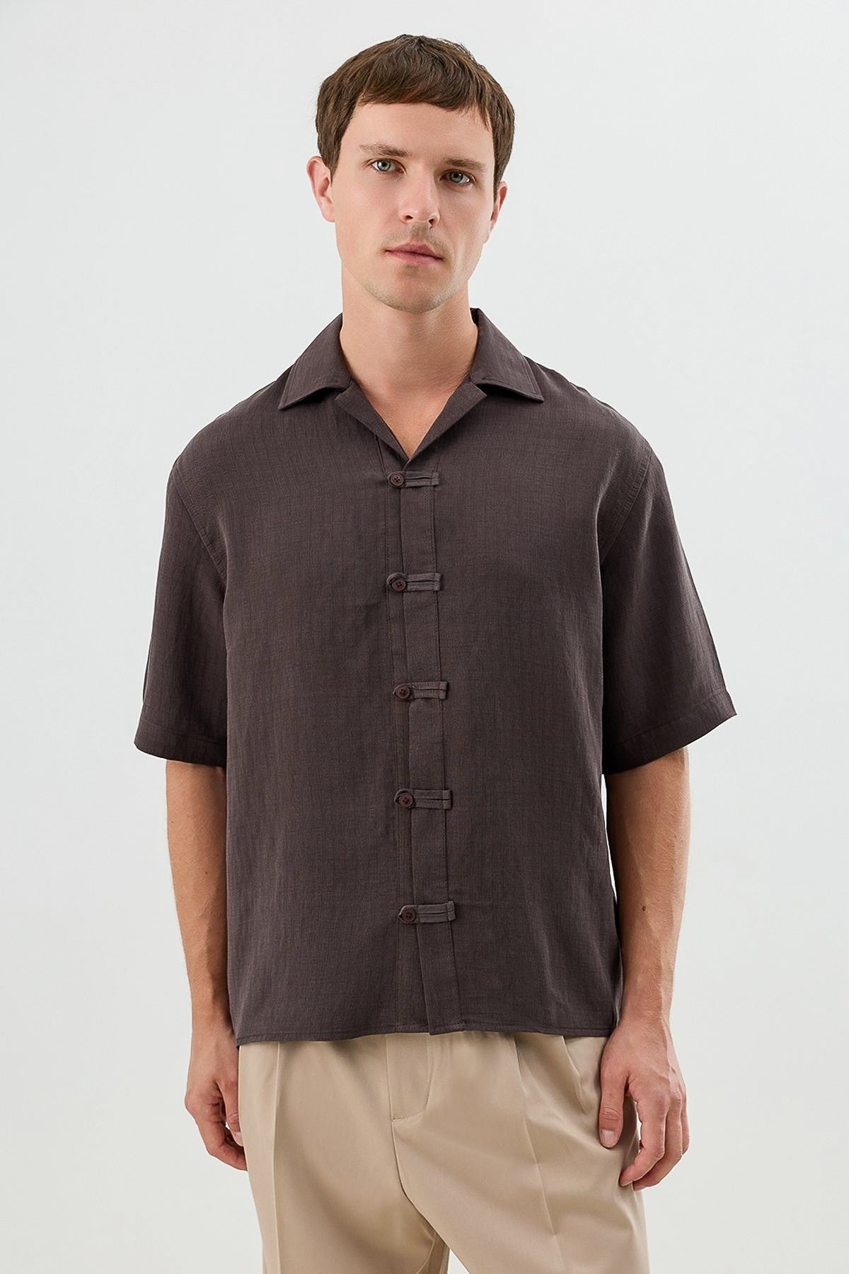 Patterned Lyocell Men's Relaxed-Fit Shirt